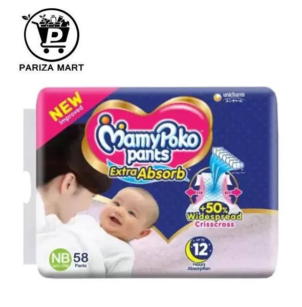 MamyPoko Pants Baby Diaper Extra Absorb (0-5kg) NB58