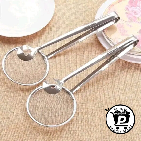 2In1 Stainless Steel Filter Spoon With Clip Food Kitchen Oil-frying Multi-functional BBQ Filter Clamp Strainer Kitchen Tools