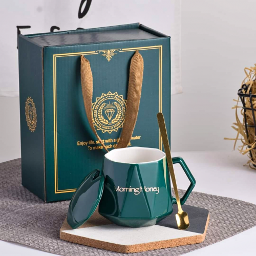 Electric Ceramic Coffee Mug And Saucer Lucky Electric Heating Ceramic Mug