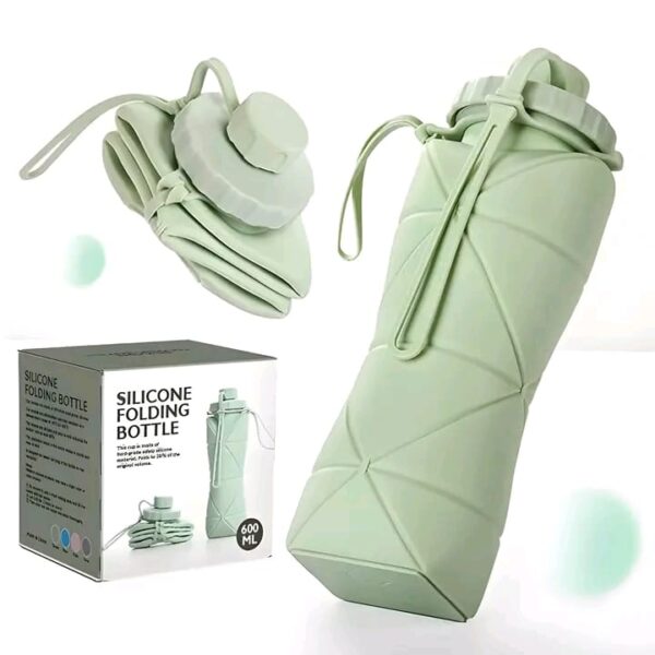 Folding Water Bottle Mini Portable Travel Silicone Water Cup Creative Outdoor Fitness Sports 600ml Water Bottle