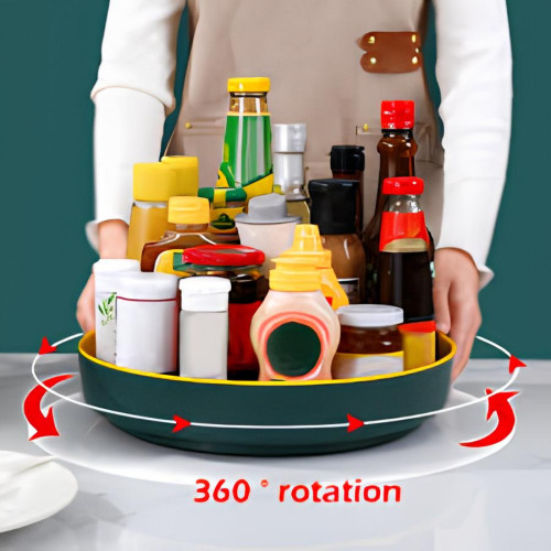 360 degree rotating kitchen organizer tray
