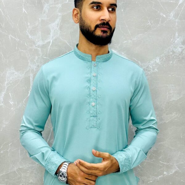 Regular Fit Embroidered Blended Fabric Formal Panjabi